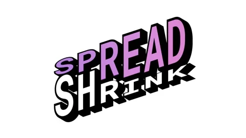 SPREAD vs SHRINK, 3D Text Animation in Isometric View with Opposite Word Motion Stock Footage 314264033