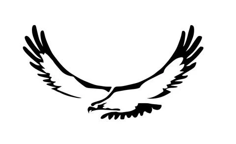 Spread wings eagle vector silhouette illustration isolated 스톡 일러스트