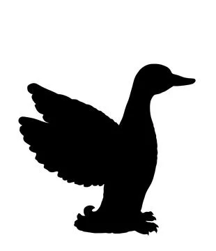Spread wings wild duck vector silhouette illustration イラスト素材