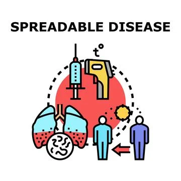 Spreadable disease concept with transmission and prevention elements Stock Illustration