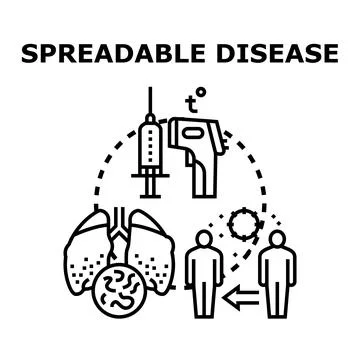 Spreadable disease concept with transmission and prevention elements Stock Illustration