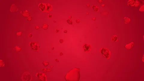 Spreading 3D red roses animation Stock Footage 75918339