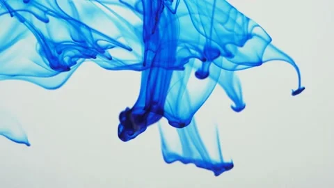 Spreading of blue paint in a liquid space. Stock Footage 170660708