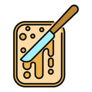 Spreading butter on toast slice for breakfast Stock Illustration