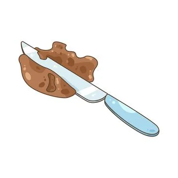 Spreading chocolate with knife 스톡 일러스트