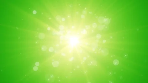 Spreading circular particle and Lens Flare animation - Green color Stock Footage 108526952