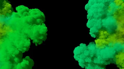 Spreading colored smoke, wiping frame horizontally. Long distance. Video stock 88625826