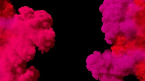Spreading colored smoke, wiping frame horizontally. Long distance. Stock Footage 88640716