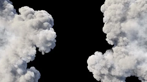 Spreading colored smoke, wiping frame horizontally. Long distance. Stock-Footage 89300718