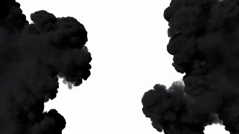 Spreading colored smoke, wiping frame horizontally. Long distance. Stock Footage 91546955