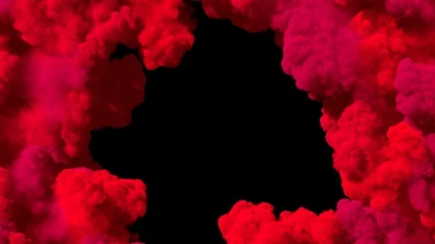Spreading colored smoke, wiping frame concentrically inwards. Video stock 92492363