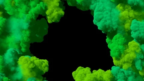 Spreading colored smoke, wiping frame concentrically inwards. Video stock 92608640