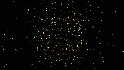 Spreading colorful particles motion graphics with night background Stock Footage 209565598