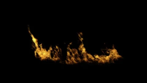 Spreading Flame Patches Compositing Element against black Stock Footage 325428040