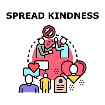 Spreading kindness concept with positive communication and anti bullying Stock Illustration
