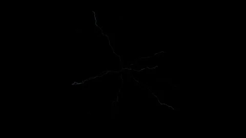 Spreading Lightning Multi Branching Network VFX Overlay On Black Background Stock Footage 338097661