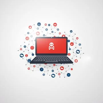 Spreading Malware Infection Causing Damage and Information Loss イラスト素材