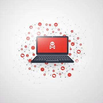 Spreading Malware Infection Causing Damage and Information Loss 스톡 일러스트