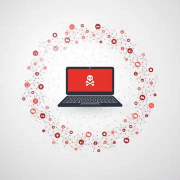 Spreading Malware Infection Causing Damage and Information Loss イラスト素材