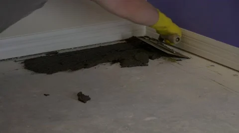 Spreading mortar with trowel. 4K Stock Footage 59171296
