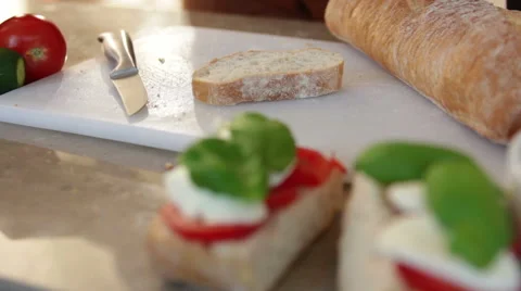 Spreading nutella on a slice of bread Stock Footage 41278828