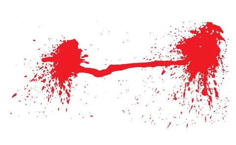 Spreading red spot with splashes and smudges vector illustration Ilustração Stock