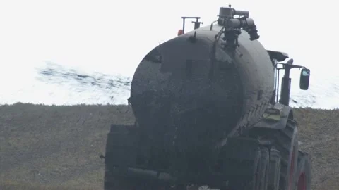 Spreading slurry on a field, Germany Stock Footage 152848253