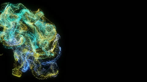 A spreading spot consisting of a huge number of colored particles. Stock Footage 97751471