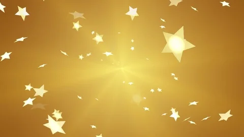 Spreading Star Shape Confetti motion background - golden color Stock Footage 83528555