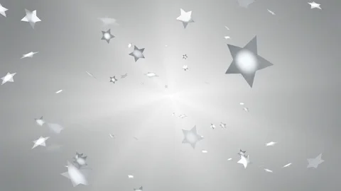 Spreading Star Shape Confetti motion background - Silver color Stock Footage 83528899