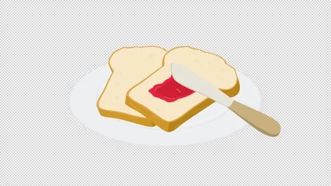 Spreading Strawberry Jam On Toast Stock Footage 341399602