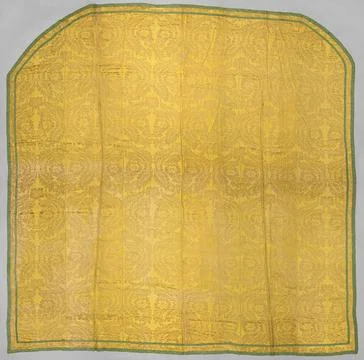 Spreads. Spread from half-side tissue with a yellow damask pattern of flow... Foto stock