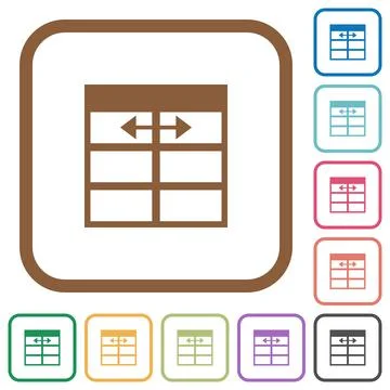 Spreadsheet adjust table column width simple icons Stock Illustration
