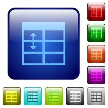 Spreadsheet adjust table row height color square buttons Stock Illustration