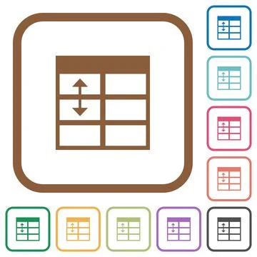 Spreadsheet adjust table row height simple icons 스톡 일러스트