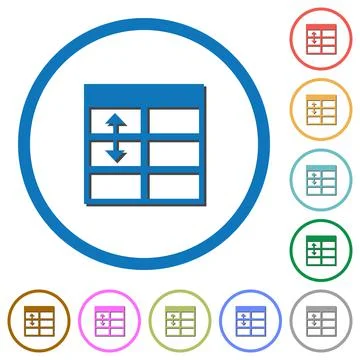 Spreadsheet adjust table row height icons with shadows and outlines 스톡 일러스트