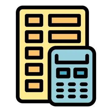 Spreadsheet and calculator representing accounting and finance Stock Illustration