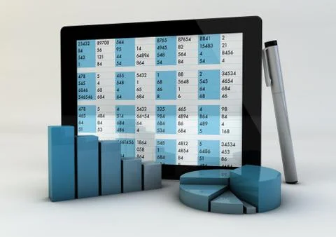 Spreadsheet and graphics Stock Illustration