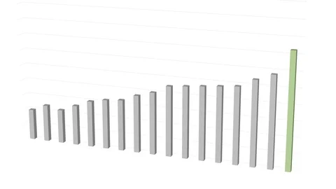 Spreadsheet with animated business growth graph Stock Footage 125878137