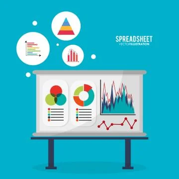 Spreadsheet board infographic design Stock Illustration
