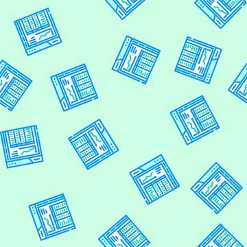 Spreadsheet budgeting budget planning vector seamless pattern Stock Illustration