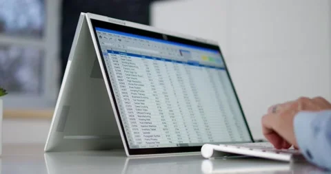 Spreadsheet Business Data Analyst Stock Footage 222853998