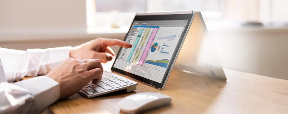 Spreadsheet Business Data Analyst Stock Photos
