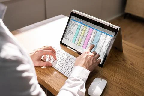 Spreadsheet Business Data Analyst Stock Photos