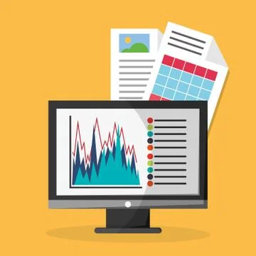 Spreadsheet computer infographic design Stock Illustration