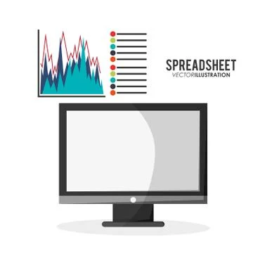 Spreadsheet computer infographic design Stock Illustration