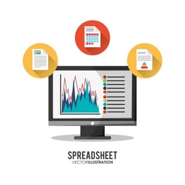 Spreadsheet computer infographic design Stock Illustration