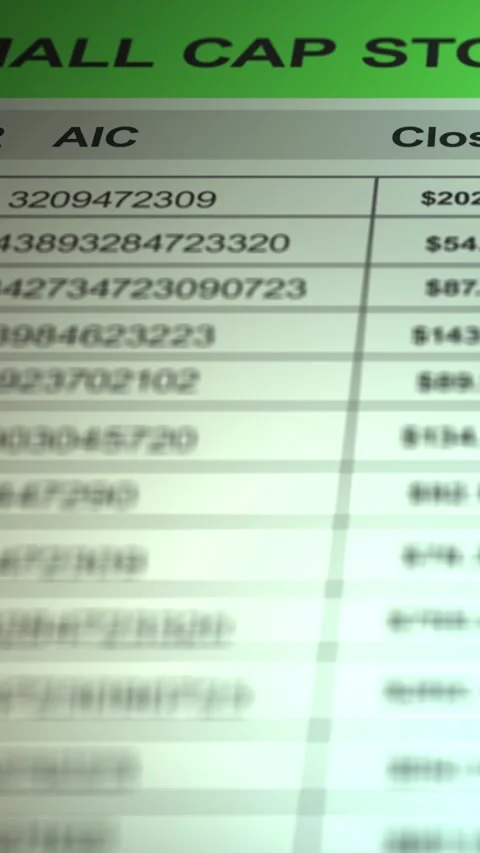 Spreadsheet Containing Generic Mutual Fund Investment Portfolio - Vertical Stock Footage 328313352