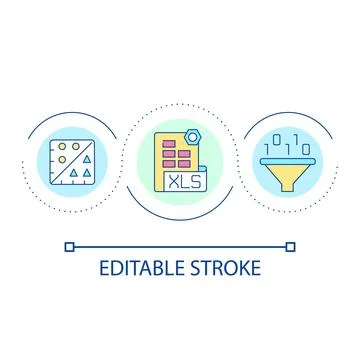 Spreadsheet course loop concept icon Stockillustratie