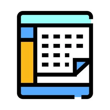 Spreadsheet data analysis document displaying financial report Stock Illustration